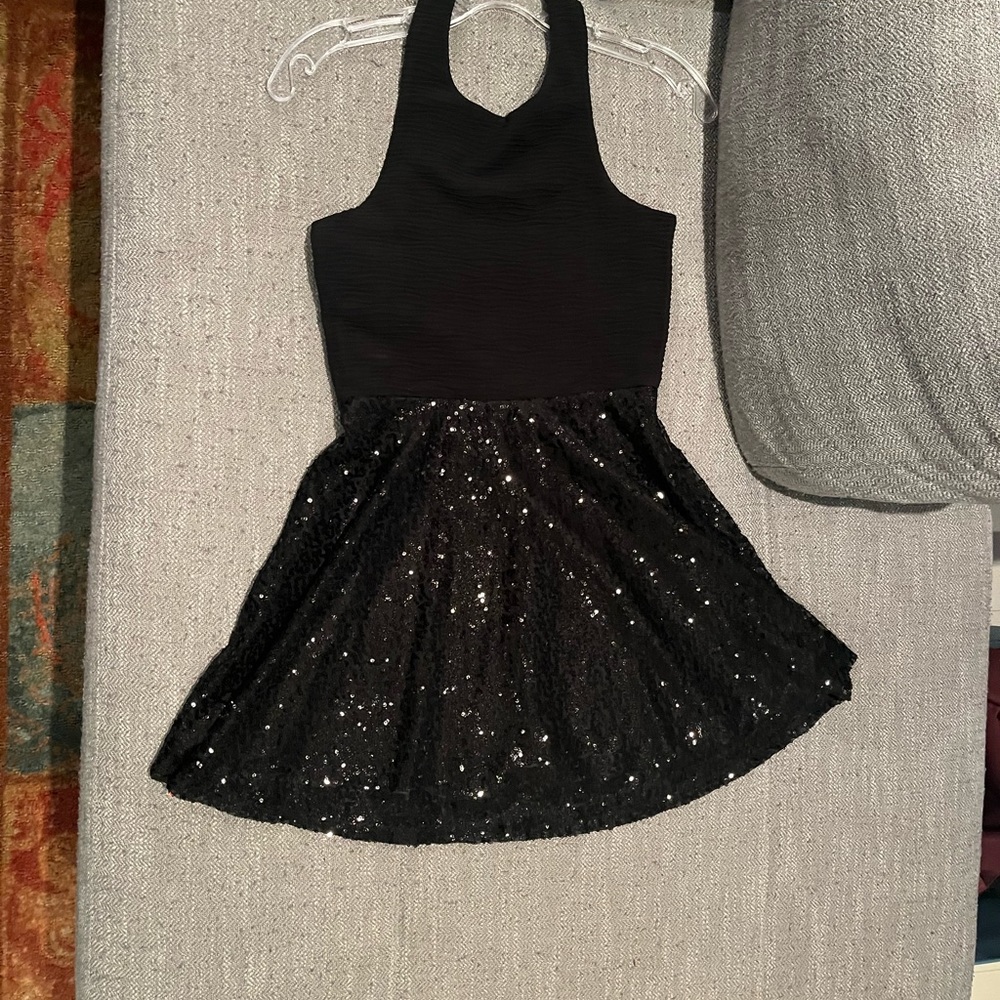 Cute black halter kids dress